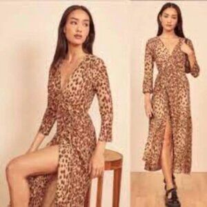 Reformation Alessandra Cat Midi Wrap Dress XL